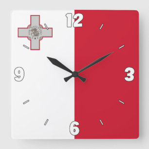 Malta National Flag Patriotic Vierkante Klok