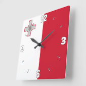 Malta National Flag Patriotic Vierkante Klok (Hoek)