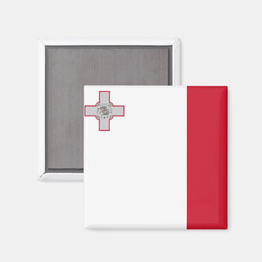 Malta Nationale Wereldvlag Magneet (Voorkant / Achterkant)