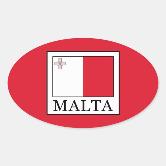Malta Ovale Sticker (Voorkant)