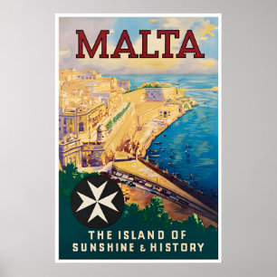 Malta Reisposter Mediterrane Druk Eiland Kunst Poster