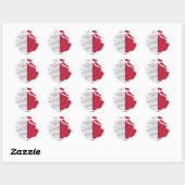 Malta Ripped Flag Classic Round Sticker (Vel)