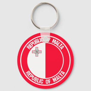 Malta Rond Embleem Sleutelhanger