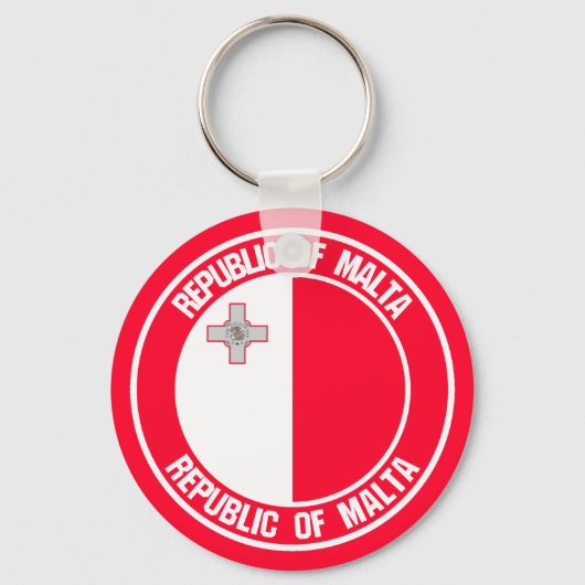 Malta Rond Embleem Sleutelhanger (Voorkant)