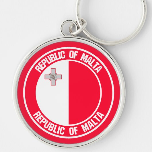 Malta Rond Embleem Sleutelhanger (Voorkant)