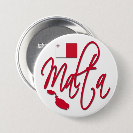 Malta Ronde Button 7,6 Cm (Voorkant /achterkant)