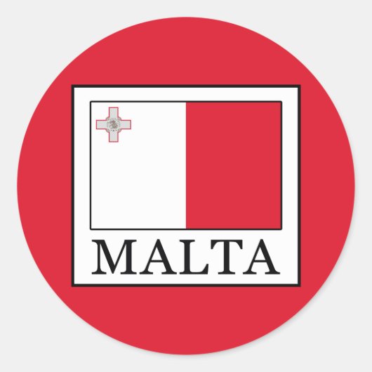 Malta Ronde Sticker (Voorkant)