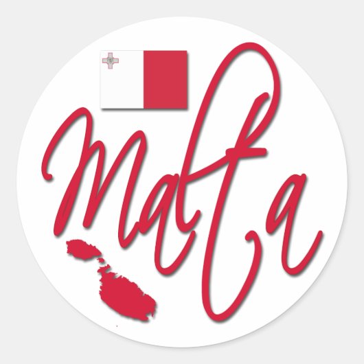Malta Ronde Sticker (Voorkant)