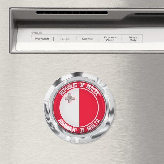 Malta Round Emblem Magneet (Insitu (Vaatwasser))