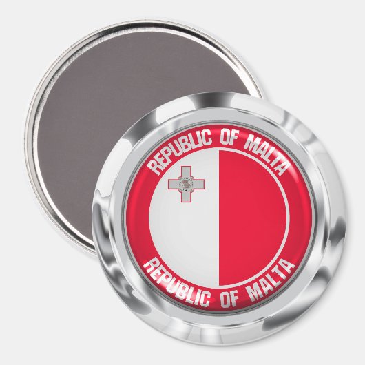 Malta Round Emblem Magneet (Voorkant / Achterkant)