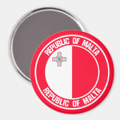 Malta Round Emblem Magneet (Voorkant / Achterkant)