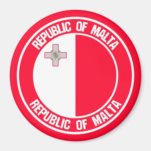 Malta Round Emblem Magneet (Voorkant)