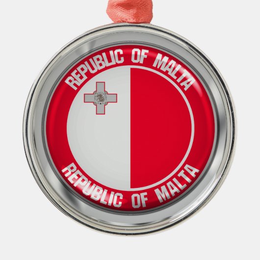 Malta Round Emblem Metalen Ornament (Voorkant)