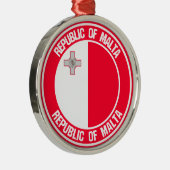 Malta Round Emblem Metalen Ornament (Rechts)