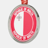 Malta Round Emblem Metalen Ornament (Links)