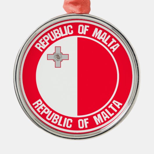 Malta Round Emblem Metalen Ornament (Voorkant)