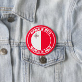 Malta Round Emblem Ronde Button 7,6 Cm (In situ)