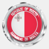 Malta Round Emblem Ronde Sticker (Voorkant)