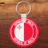 Malta Round Emblem Sleutelhanger (Voorkant)