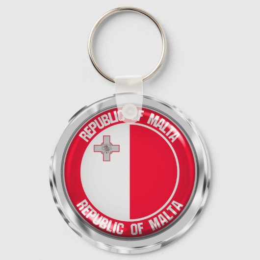 Malta Round Emblem Sleutelhanger (Voorkant)