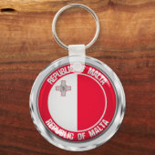 Malta Round Emblem Sleutelhanger (Voorkant)