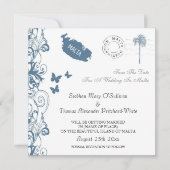 Malta Save The Date In Malta Blauw Kaart (Voorkant)