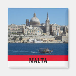 Malta Scene of Valletta en Harbour Souvenir Magneet