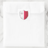 Malta Silver Shield Flag Vierkante Sticker (Tas)
