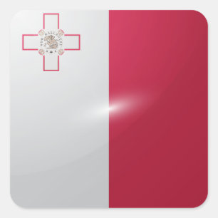 Malta square glossy flag vierkante sticker