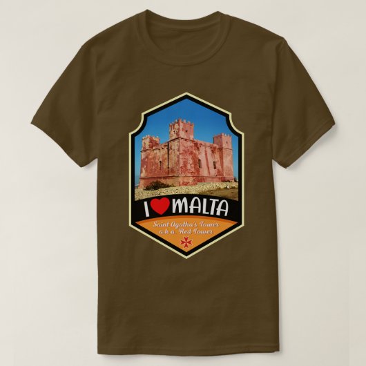 Malta St Agathas Tower T-shirt (Design voorkant)
