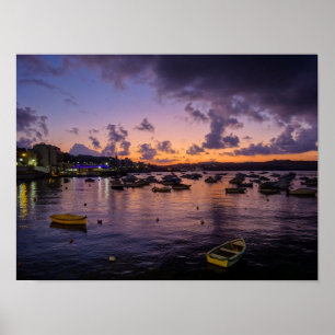 Malta St. Paul's Bay Nachtfotografie Poster