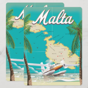 Malta strand- en kaartreisposter