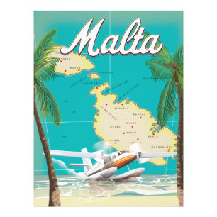 Malta strand- en kaartreisposter foto afdruk