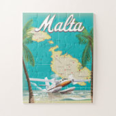 Malta strand- en kaartreisposter legpuzzel (Verticaal)
