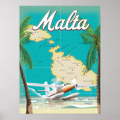 Malta strand- en kaartreisposter poster (Voorkant)