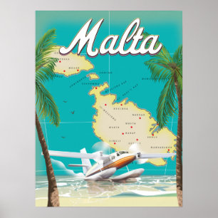 Malta strand- en kaartreisposter poster