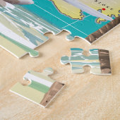 Malta strand & kaart reisposter legpuzzel (Zijkant)