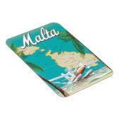 Malta strand & kaart reisposter magneet (Rechterzijde)