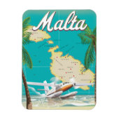 Malta strand & kaart reisposter magneet (Verticaal)