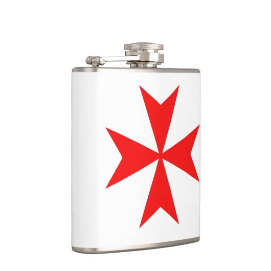 malta templar knipt symbool voor rode kruis heupfles (Rechts)