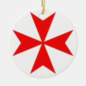 malta templar knipt symbool voor rode kruis keramisch ornament (Voorkant)