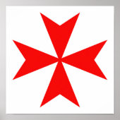 malta templar knipt symbool voor rode kruis poster (Voorkant)