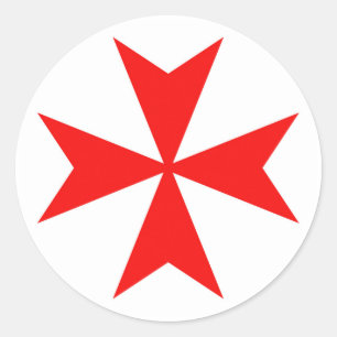 malta templar knipt symbool voor rode kruis ronde sticker
