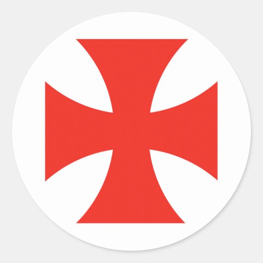 malta templar knipt symbool voor rode kruis ronde sticker (Voorkant)