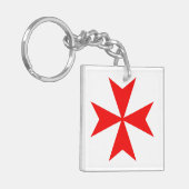 malta templar knipt symbool voor rode kruis sleutelhanger (Voorkant Links)