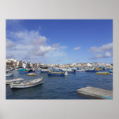 Malta Traditionele Gevist boten Marsaxlokk Harbour Poster (Voorkant)