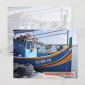 Malta Vakantie Marsaxlokk boten Briefkaart (Voorkant / Achterkant)