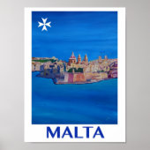 Malta Valetta Retro Poster (Voorkant)