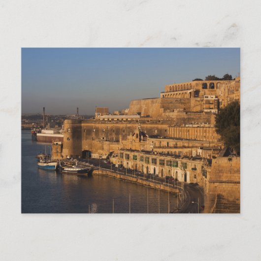 Malta, Valletta, havenzicht vanuit Lower Barrakka Briefkaart (Voorkant)