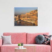 Malta, Valletta, havenzicht vanuit Lower Barrakka Canvas Afdruk (Insitu (Woonkamer))
